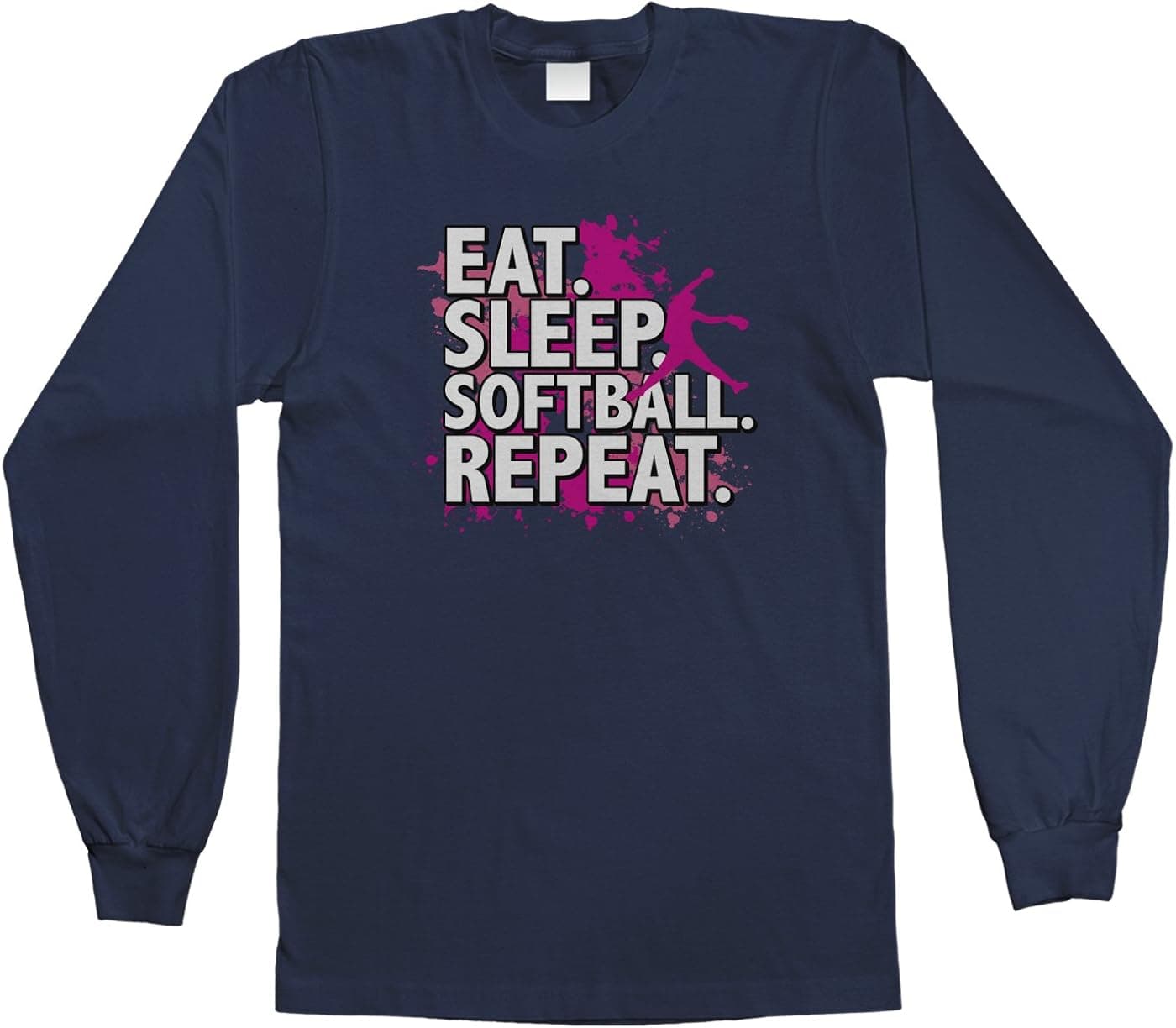 Threadrock Big Girls' Eat Sleep Softball Repeat Youth Long Sleeve T-Shirt