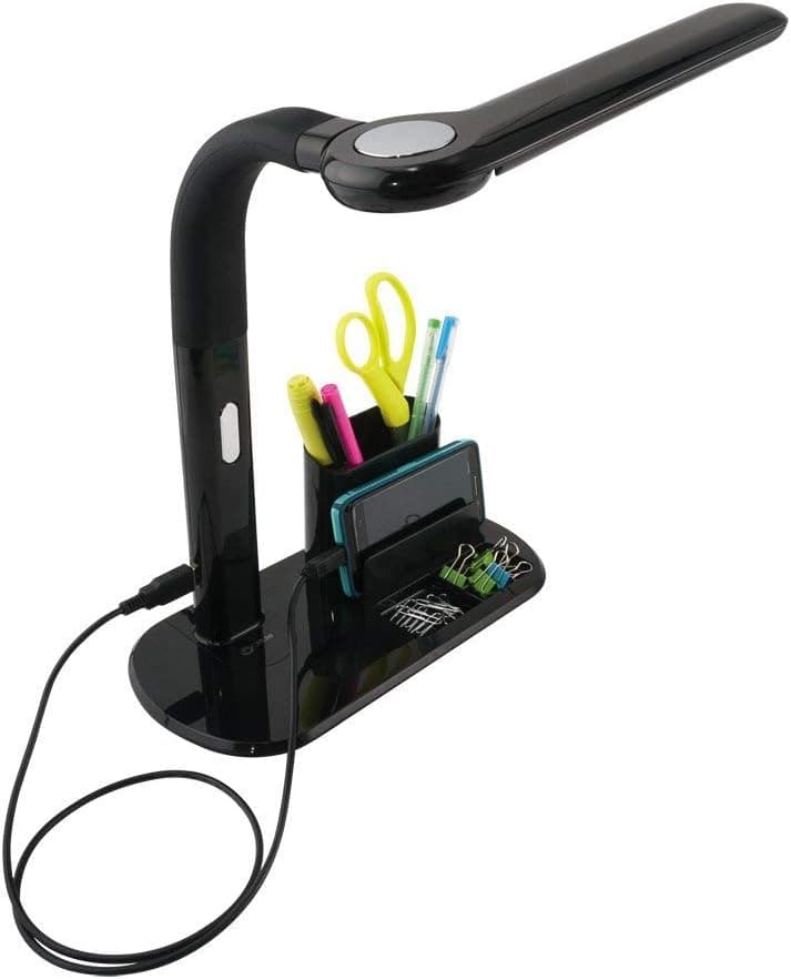 OttLite LED Pivoting Bankers Lamp with USB Charging Port