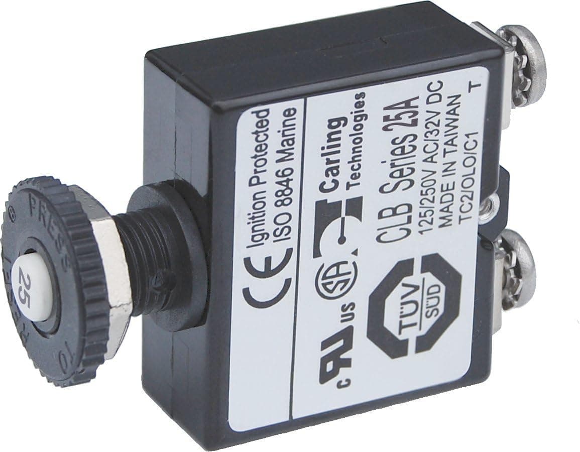 Blue Sea Systems Push Button Reset-Only CLB Circuit Breakers with Screw Terminals