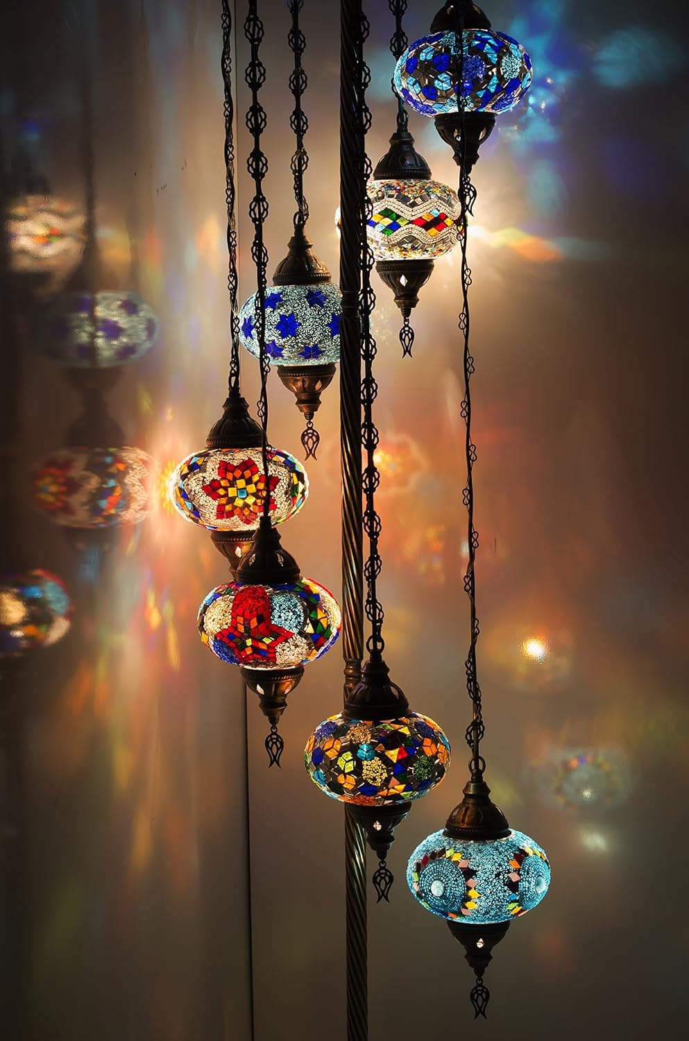 KARALP MOZAIK Turkish Moroccan Mosaic Glass Handmade Tiffany Corner & Floor Lamp for Livingroom, Bedroom, Kid Room