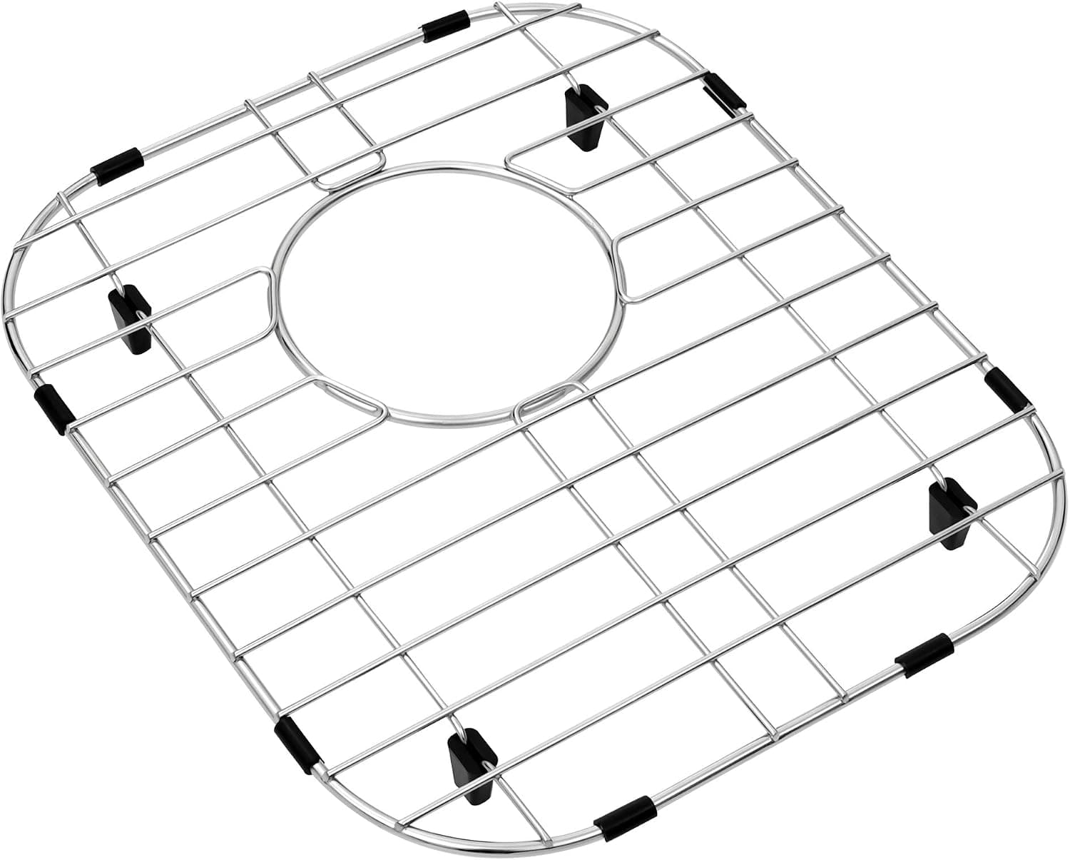 MONSINTA Kitchen Sink Grid and Sink Protectors, Stainless Steel Sink Grids for Bottom of Kitchen Sink, 12 3/16" X 13 3/4" with Rear Drain for Double Sink Bowl