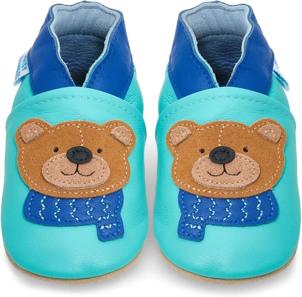 JUICY BUMBLES Soft Leather Baby Shoes - Crib Shoes with Suede Soles