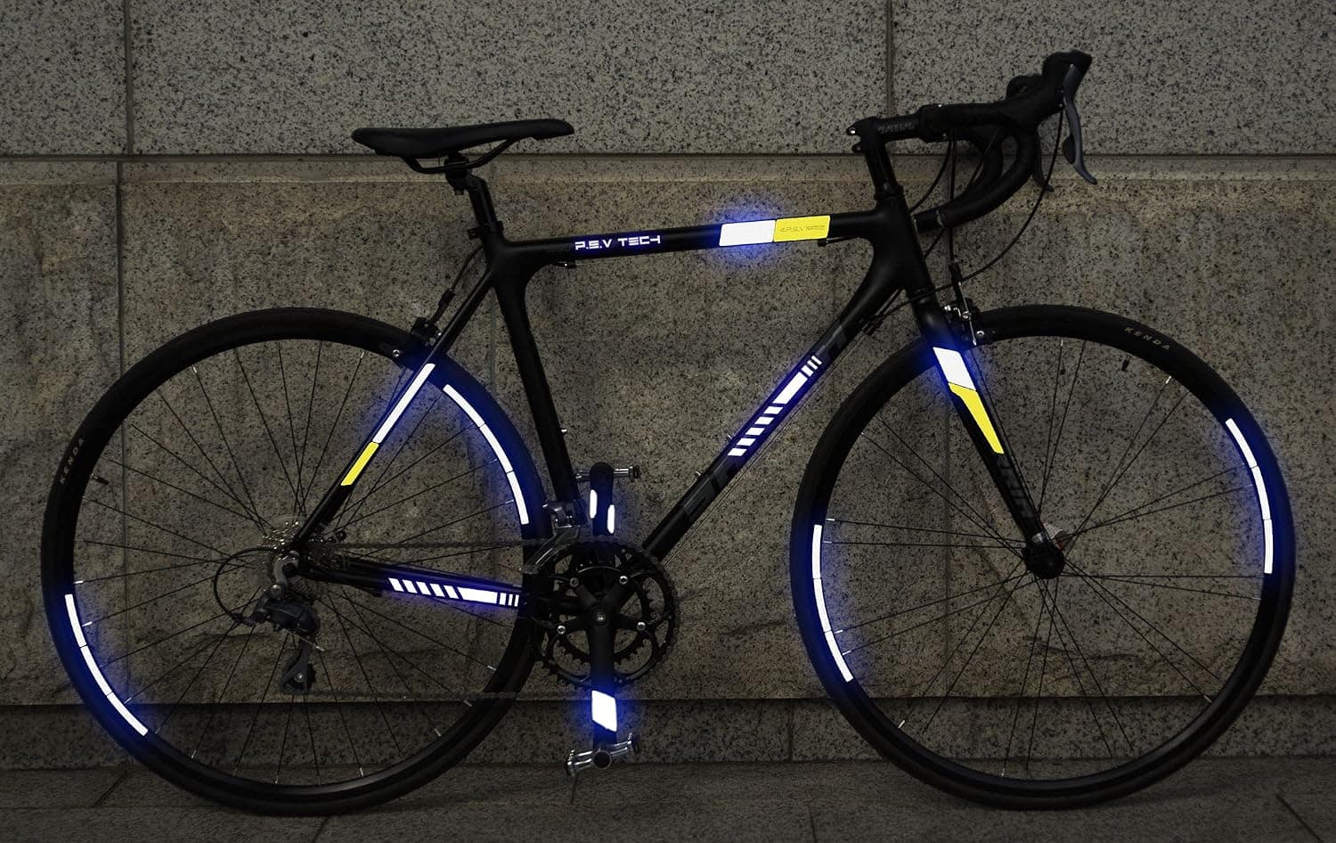 P.S.V Technology Stripes Full Kit Reflector kit for Bicycle Frame and Wheel Reflect Improve Visibility at Night and Bad Weather
