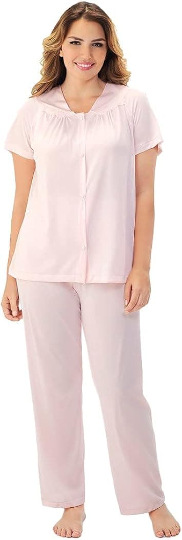 Exquisite Form Clothing 90107 Women’s Nylon Tricot Short Sleeve Matching Pajama Set