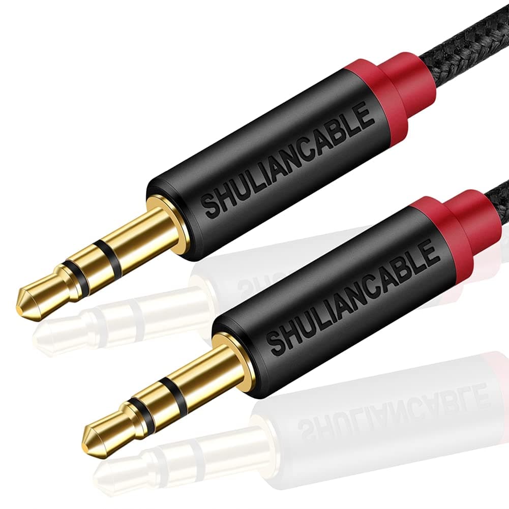 SHULIANCABLE 3.5mm Audio Cable, AUX Cable for Headphones, iPods, Smartphone, iPads, Car Stereos and More (15FT/5Meter)