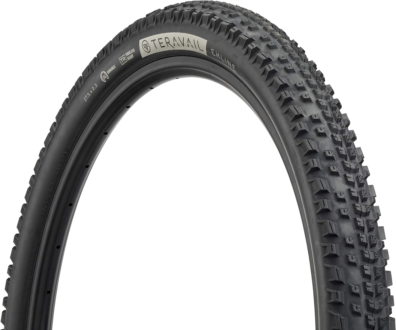 Teravail - Ehline Bicycle Tire | Light and Supple Casing | for Mountain and Trail Bike on Loose and Wet Terrain | Multiple Sizes | Black or Tan Sidewall