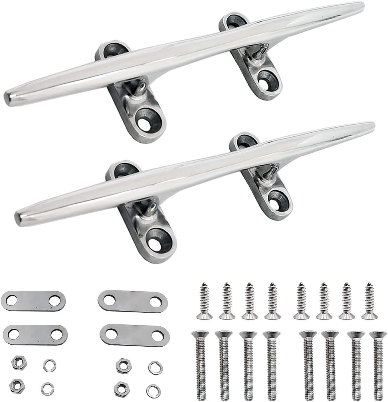 SHENGHUISS Boat Deck Cleat or Boat Flip Up Cleat Deck 316 Stainless Steel Dock Mooring Cleat with Screws