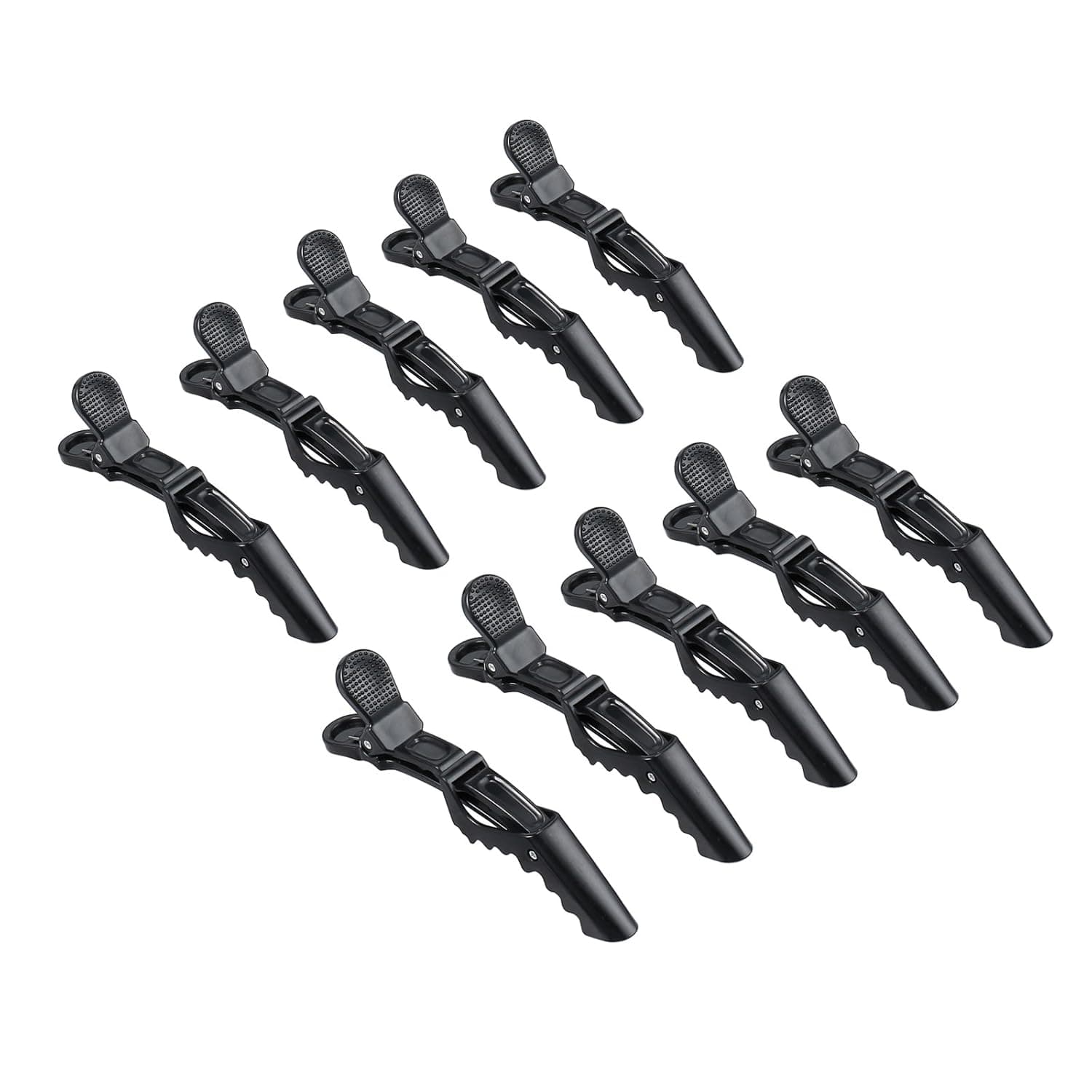 Rhinoco 10pcs Professional Salon Hairdressing Tools Crocodile Hair Section Clips Claw Clamp Black