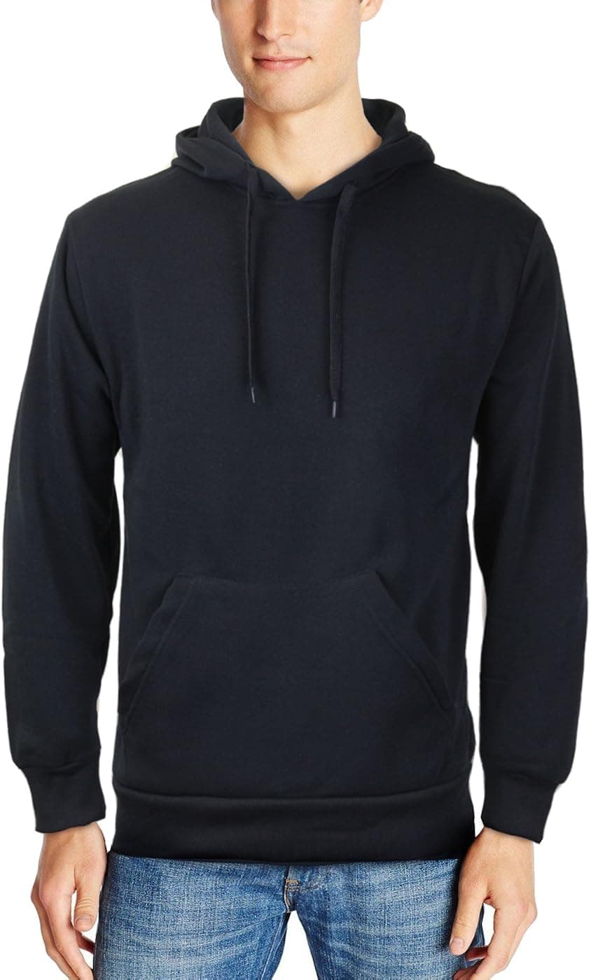 vkwear Men's Athletic Drawstring Fleece Lined Sport Gym Sweater Pullover Hoodie