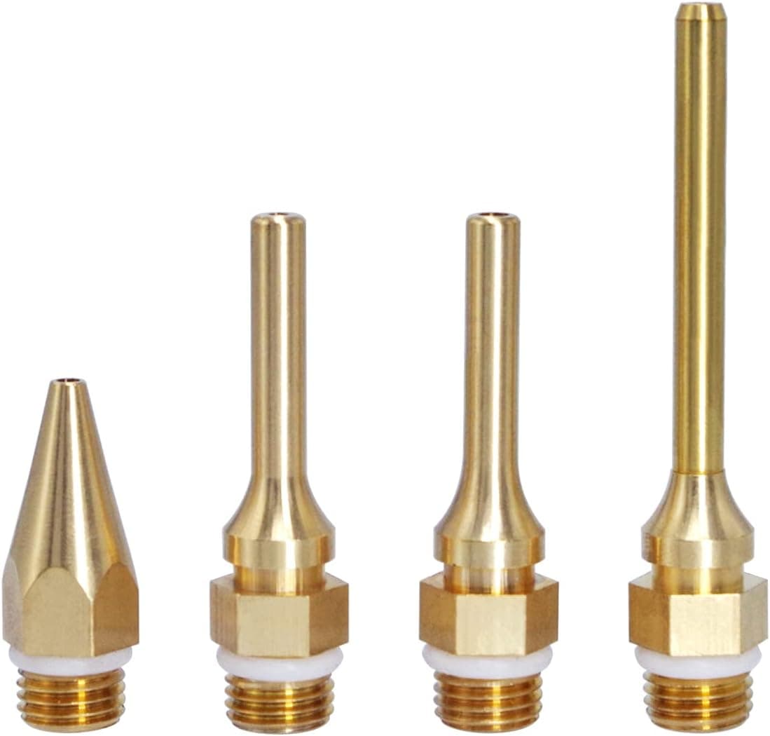Wolfride 4Pcs Glue Gun Nozzle Set Hot Glue Gun Tips 10.8mm Thread Interchangeable Copper Nozzle Bore Diameter 2mm 3mm