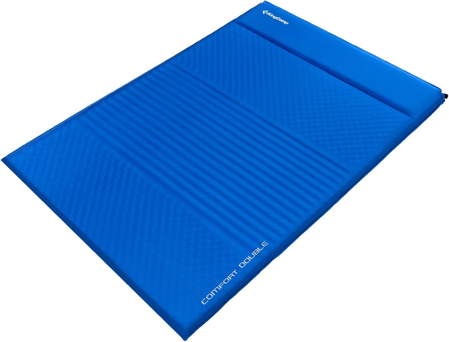 KingCamp Sleeping Pad for Camping Self Inflating Foam Air Mattress for 2 Person,6.1R Value Queen Size Camping Mat 78" x 51.2"x1.6", Blue