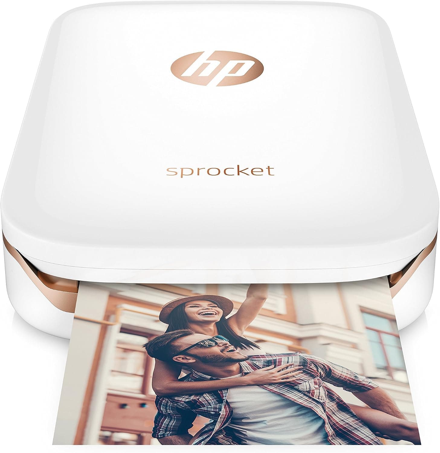 HP Sprocket Portable Photo Printer, Print Social Media Photos on 2x3 Sticky-Backed Paper - White (Renewed)