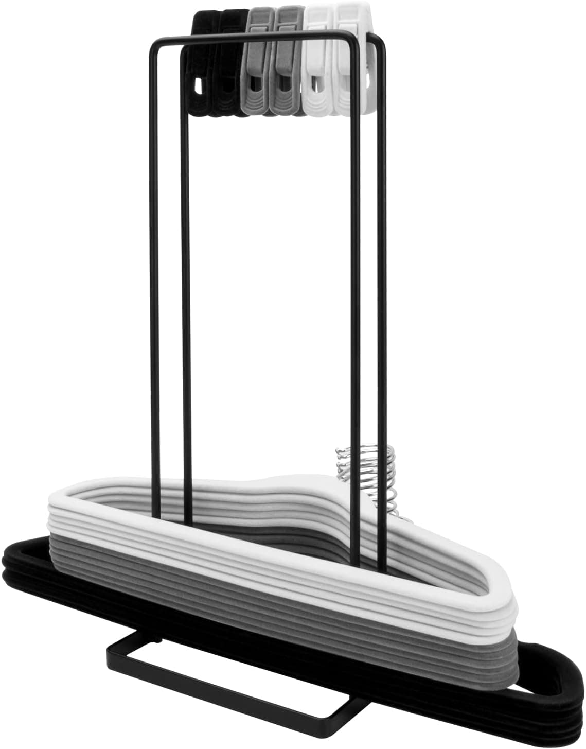 Tinfol Hanger Organizer Stacker, Hanger Stacker for Closet Laundry Room, Holds Up 55 Wire Clothes Hangers, Suitable for Laundry Room Hanger Storage, Organizes Adult or Child Hangers