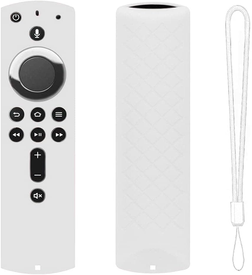 Shockproof Protective Silicone Case/Covers Compatible with All-New Alexa Voice Remote for Fire TV Stick 4K, Fire TV Stick (2nd Gen), Fire TV (3rd Gen) - White
