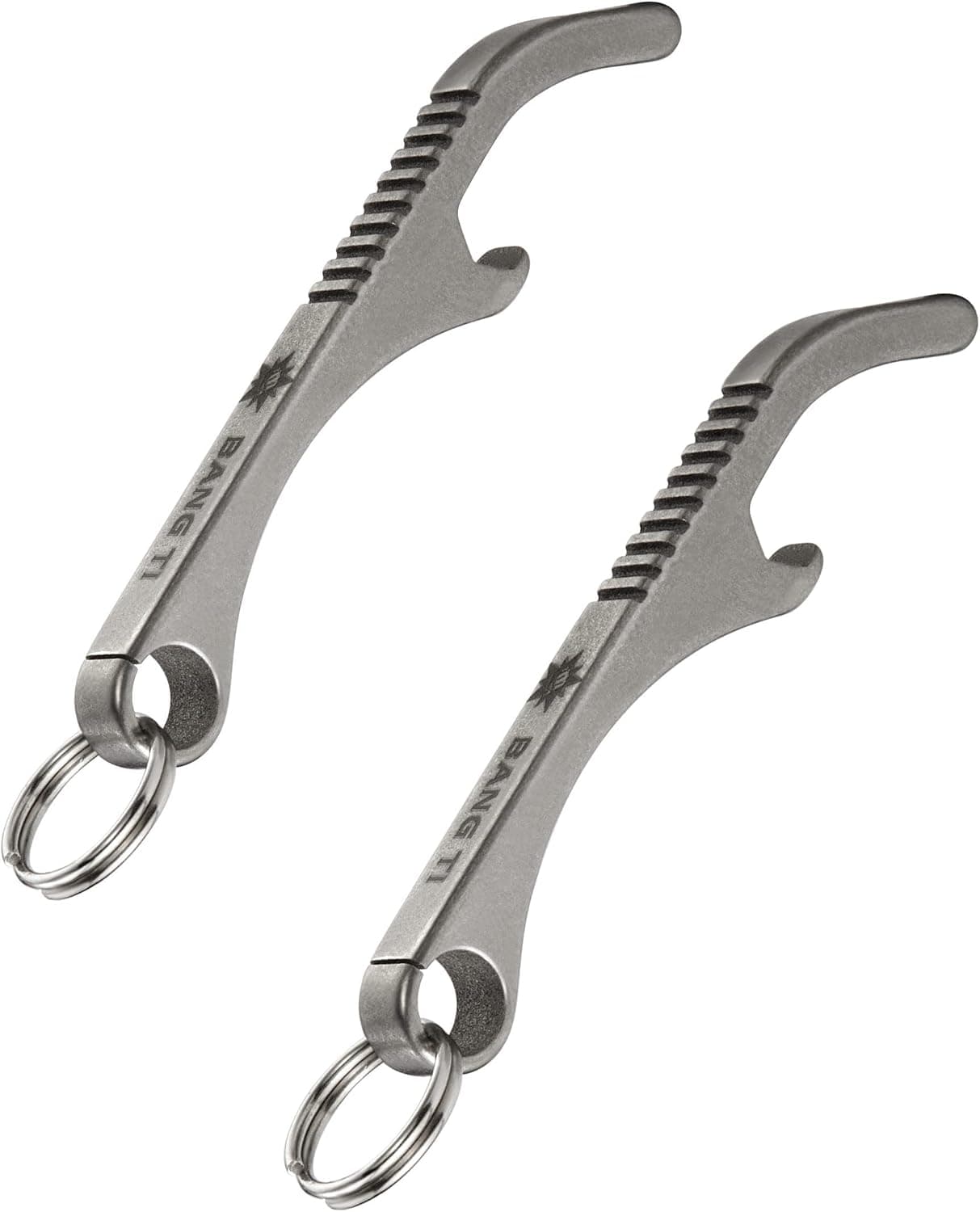 Titanium Bottle Opener Small Keychain EDC Tool by BANG TI (2-pack)
