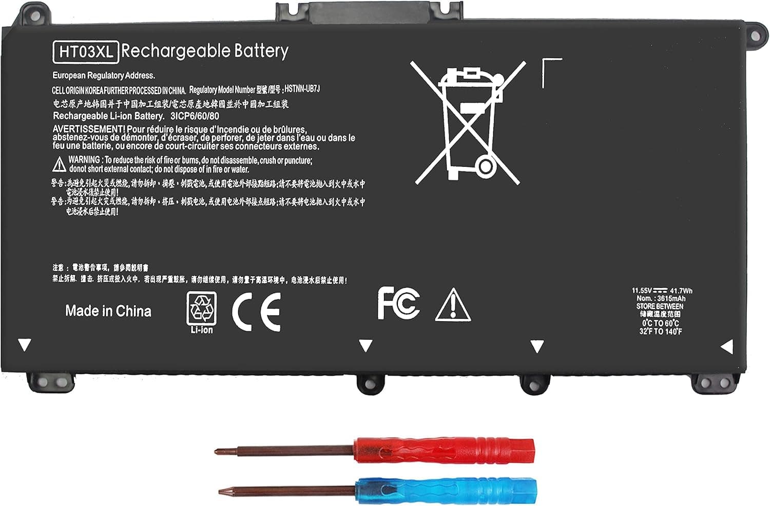 HT03XL L11119-855 Laptop Battery Fit for HP Pavilion 14-CE 14-CF 14-DF 15-CS 15-DA 15-DB 15-DW 17-BY 17-CA Series 15-CS0053CL 15-DW0033NR 15-DA0014DX L11421-542 L11421-2C2 HSTNN-UB7J DB8R HT03041XL
