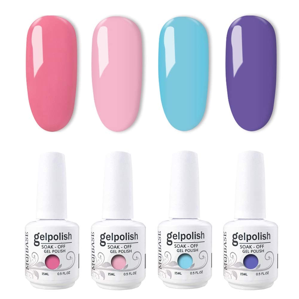 MOIBASE 4×15ml Gel Nail Polish Varnish Soak Off UV Led Nail Gel Polish Nail Art Salon Set of 4 Color C016