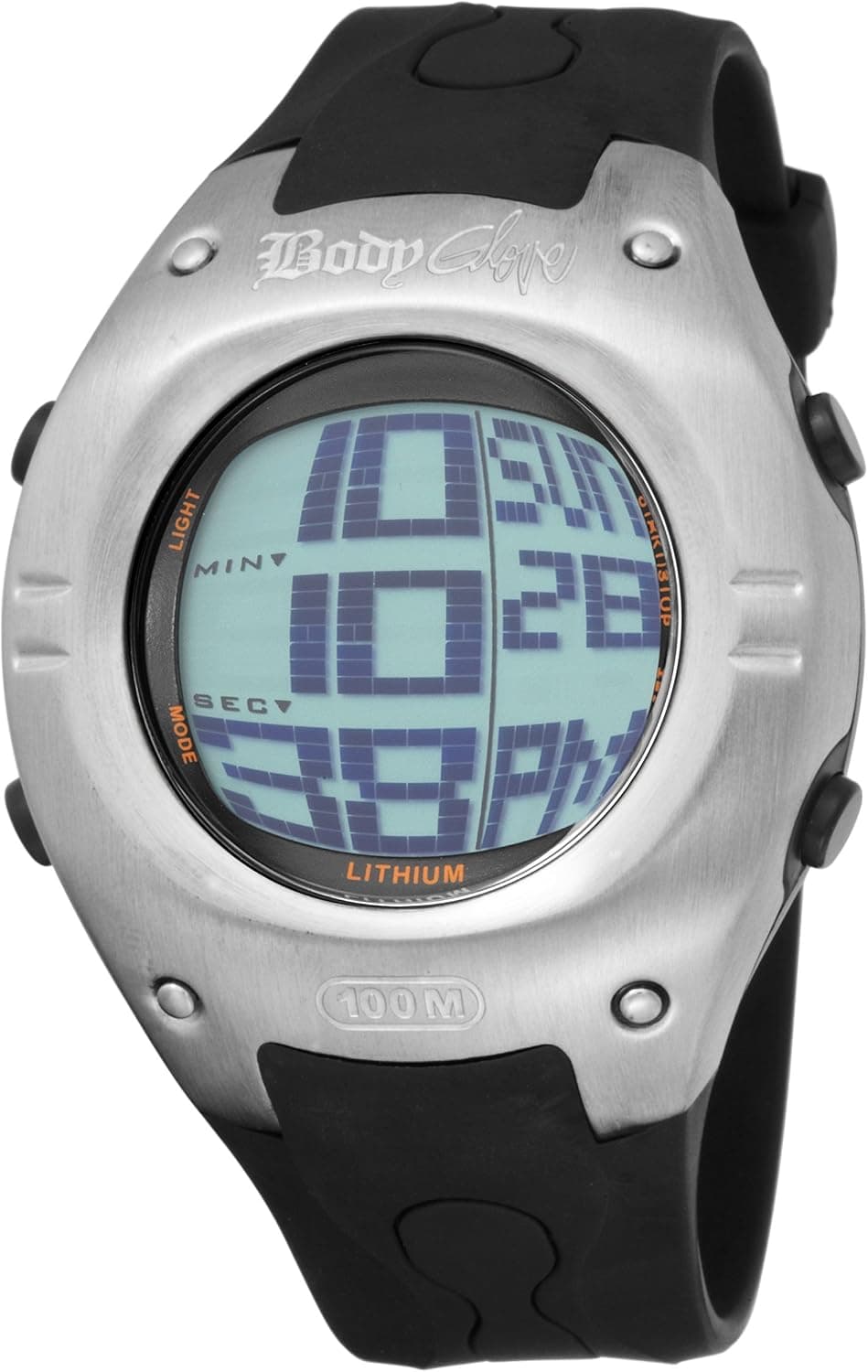Body Glove Men's 70201 Warpt Digital Silver and Black Watch