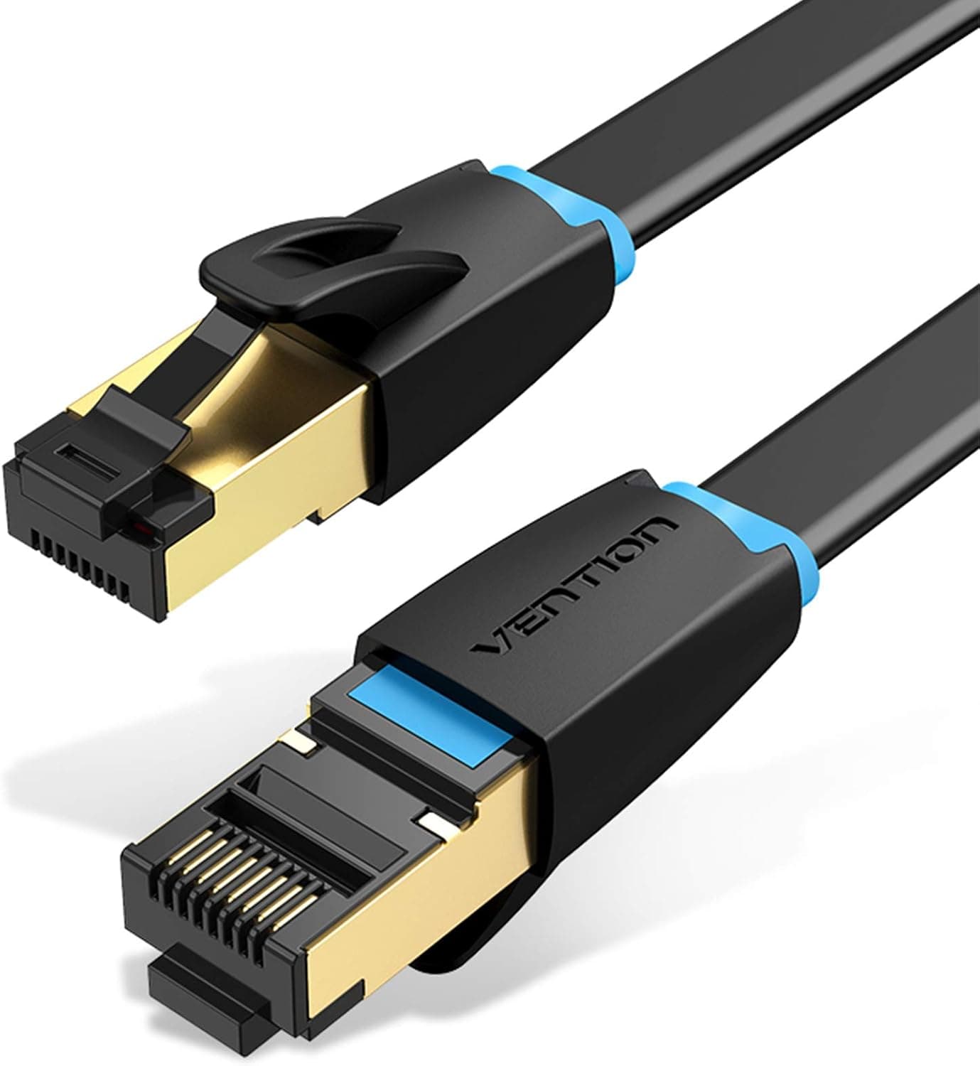 CAT8 Ethernet Cable 5FT,VENTION LAN Cable,Flat FTP/STP Internet Cable (Cat8 Cable) with Gold Plated Plug RJ45 Connectors,40Gbps/2000Mhz,Computer Network Cable for Router,Modom,PC(5FT/1.5M)