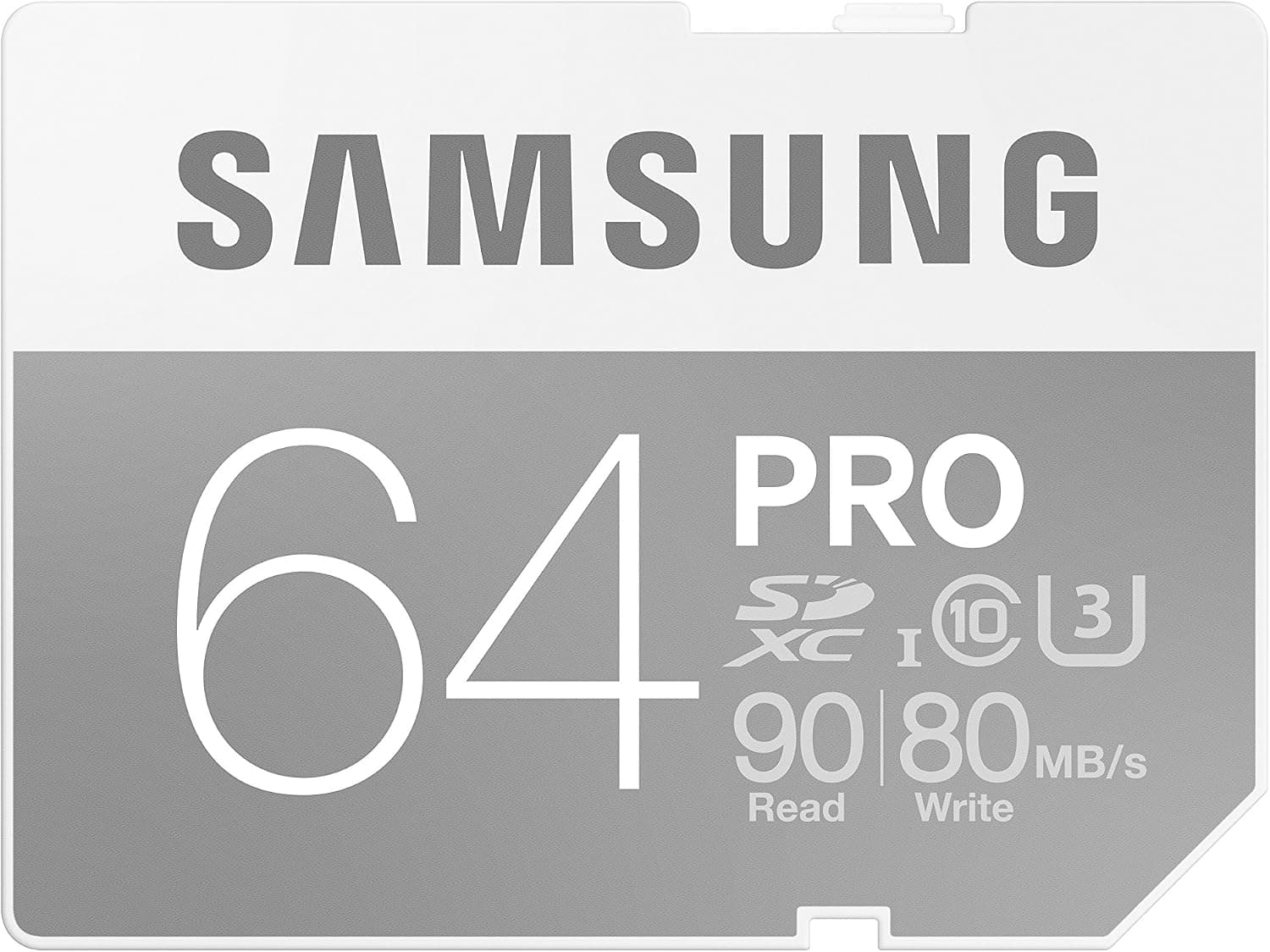 Samsung 64GB PRO Class 10 Full-Sized SDXC Card up to 90MB/s (MB-SG64E/AM)