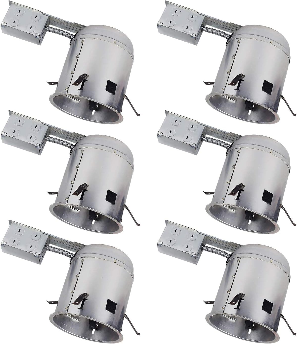 OSTWIN 6 Inch Line Voltage Remodel Ceiling Can Air Tight IC Rated Housing E26 Standard Base LED Recessed Downlight Retrofit Kit Pot lights Commercial & Residential Lighting 120V (6 Pack) ETL Listed