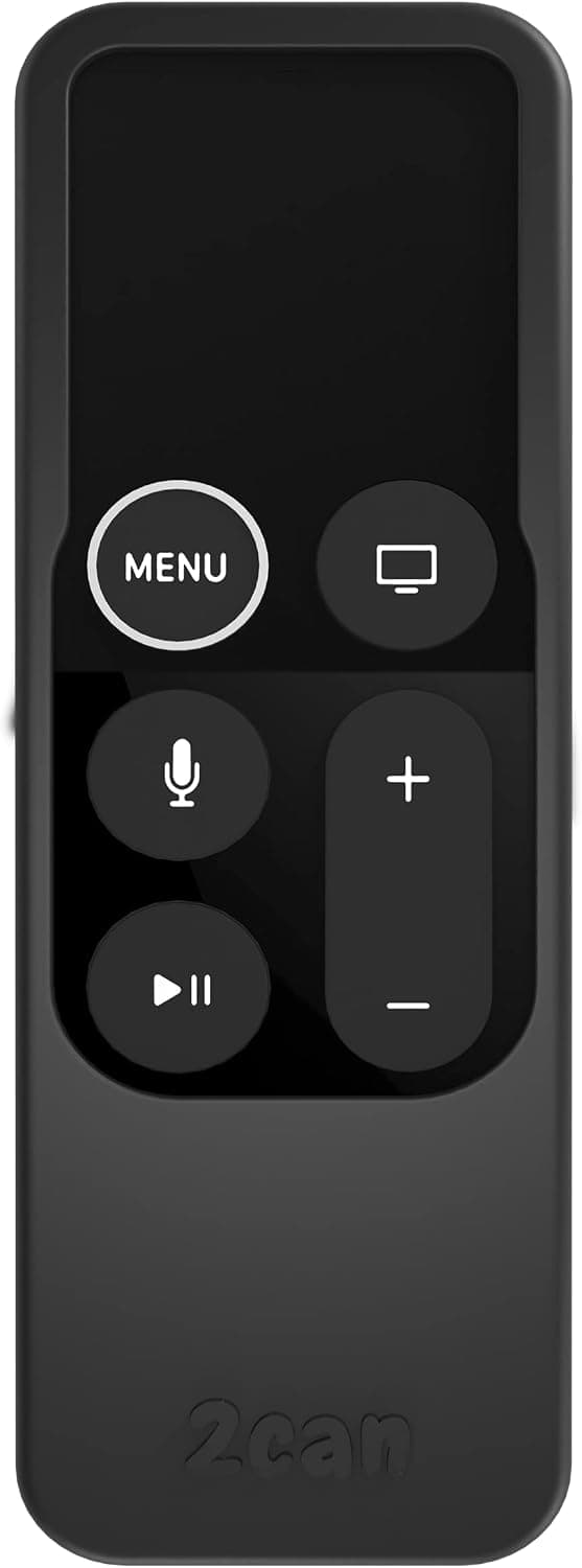 2Can Smarty Case for Apple TV 4K Remote 5th, 4th Gen, Smart Case with Tracker for Apple TV 4k, Find Your Lost Apple TV Remote with 2Can Smarty Silicone Case, Shock Absorption, Protective Case (Black)