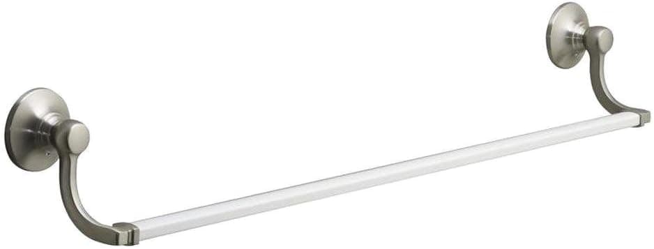 Kohler K-R11411-P-BN Bancroft 24 in. Towel Bar in Vibrant Brushed Nickel with Elegant White