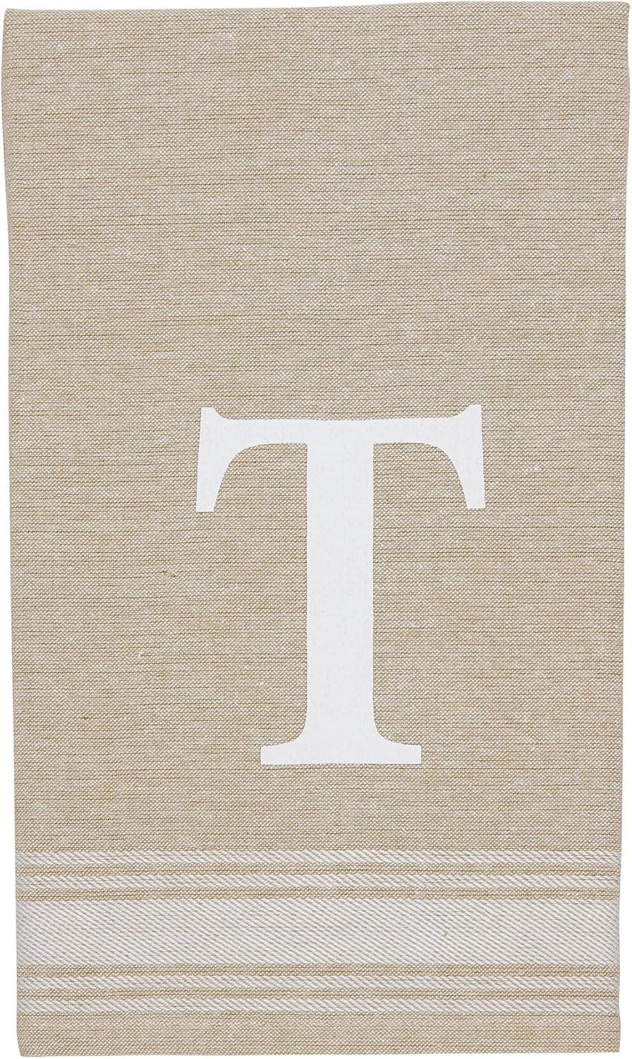 Mud Pie Grainsack Chambray Initial Towel T