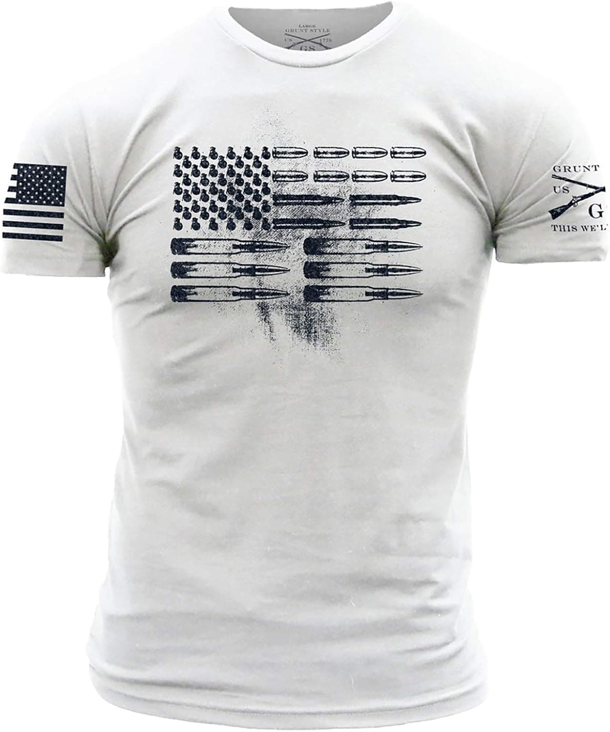 Grunt Style Ammo Flag Men's T-Shirt (XX-Large, White)