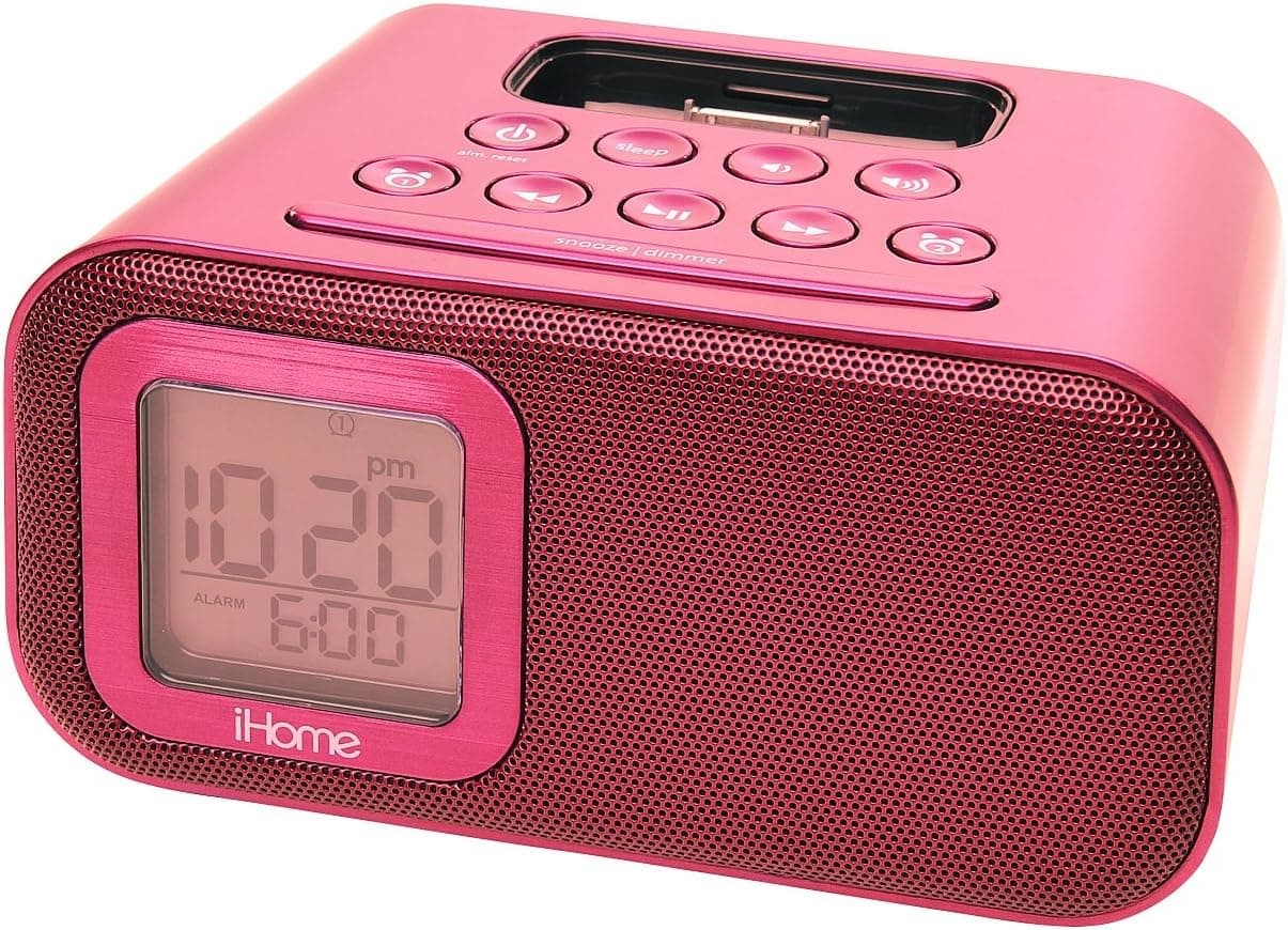 iHome IH22 Alarm Clock Speaker System for iPod/iPhone with 30 Pin (4G and Below)