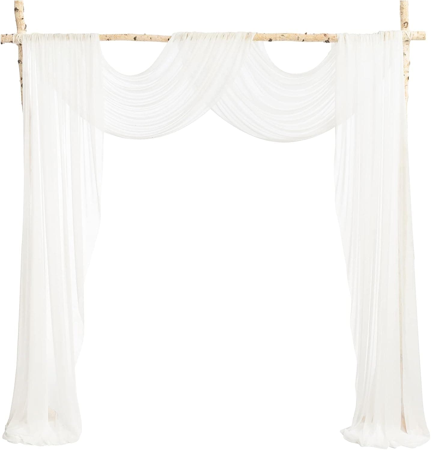 Ling's Moment New Version Easy Hanging Wedding Arch Draping Fabric 60" x 28Ft Chiffon Fabric Drapery Wedding Ceremony Reception Swag Decorations