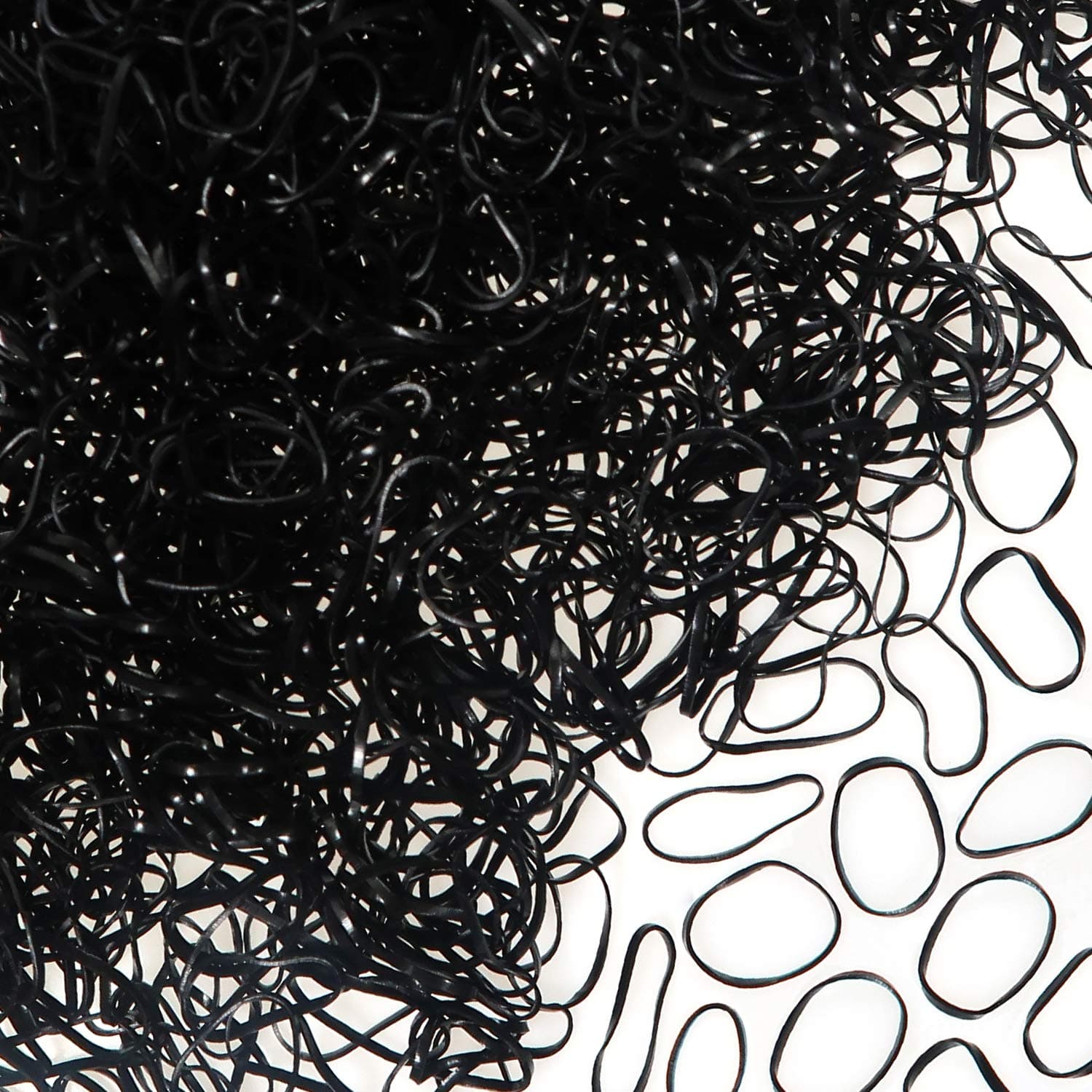 TUUXI 1500pcs Mini Rubber Bands Black Small Tiny Elastic Hair Ties 0.7 Inch Disposable thin Hair Bands better for use 2 or more
