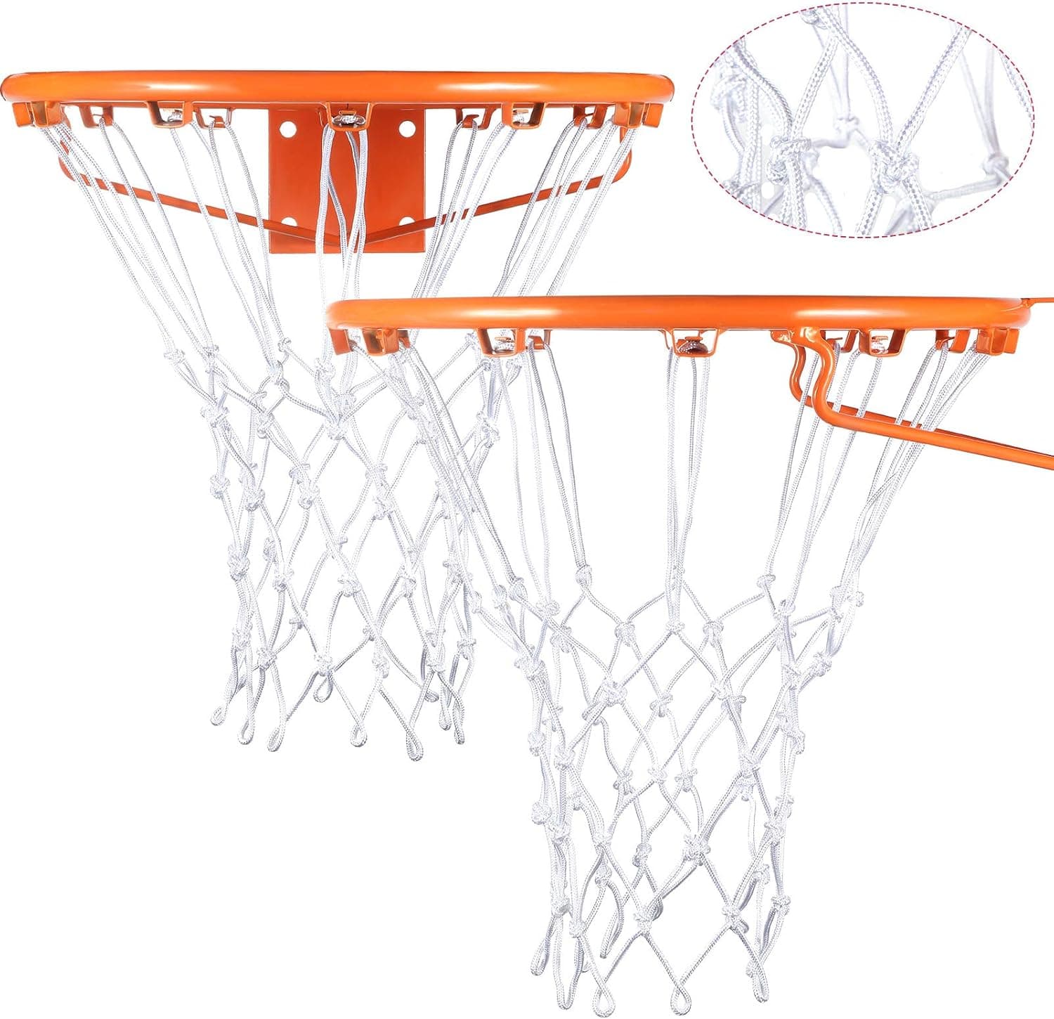 Syhood 2 Packs Basketball Net Replacement Hoop Net for Almost Weather, Fits Standard Indoor or Outdoor Basketball Hoop, 12 Loop