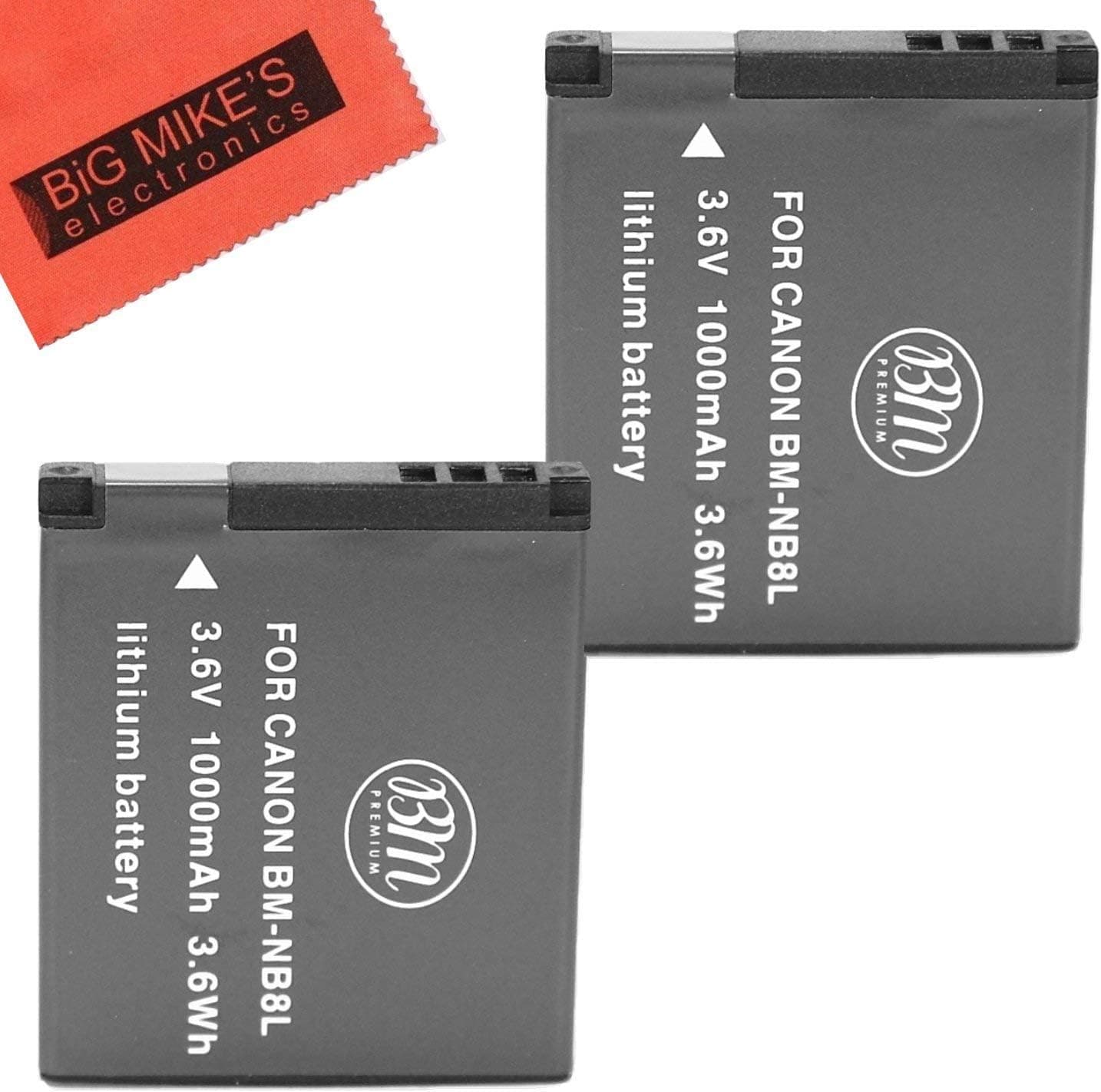 BM Premium 2-Pack of NB-8L Batteries for Canon PowerShot A2200 is, A3000 is, A3100 is, A3200 is, A3300 is Digital Camera
