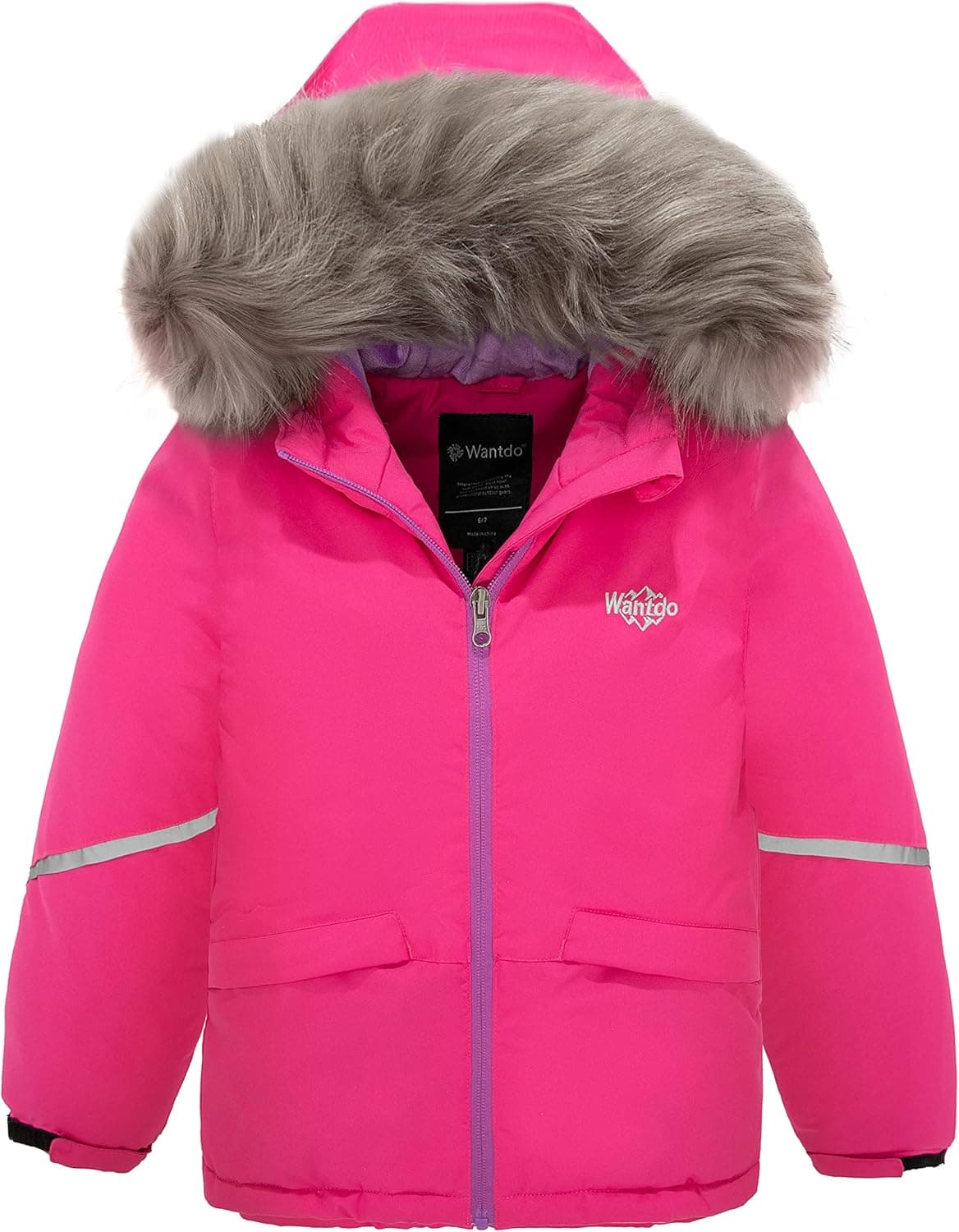 Wantdo Girl's Warm Snowboarding Jackets Waterproof Ski Jacket Fleece Winter Snow Coat Windproof Raincoats