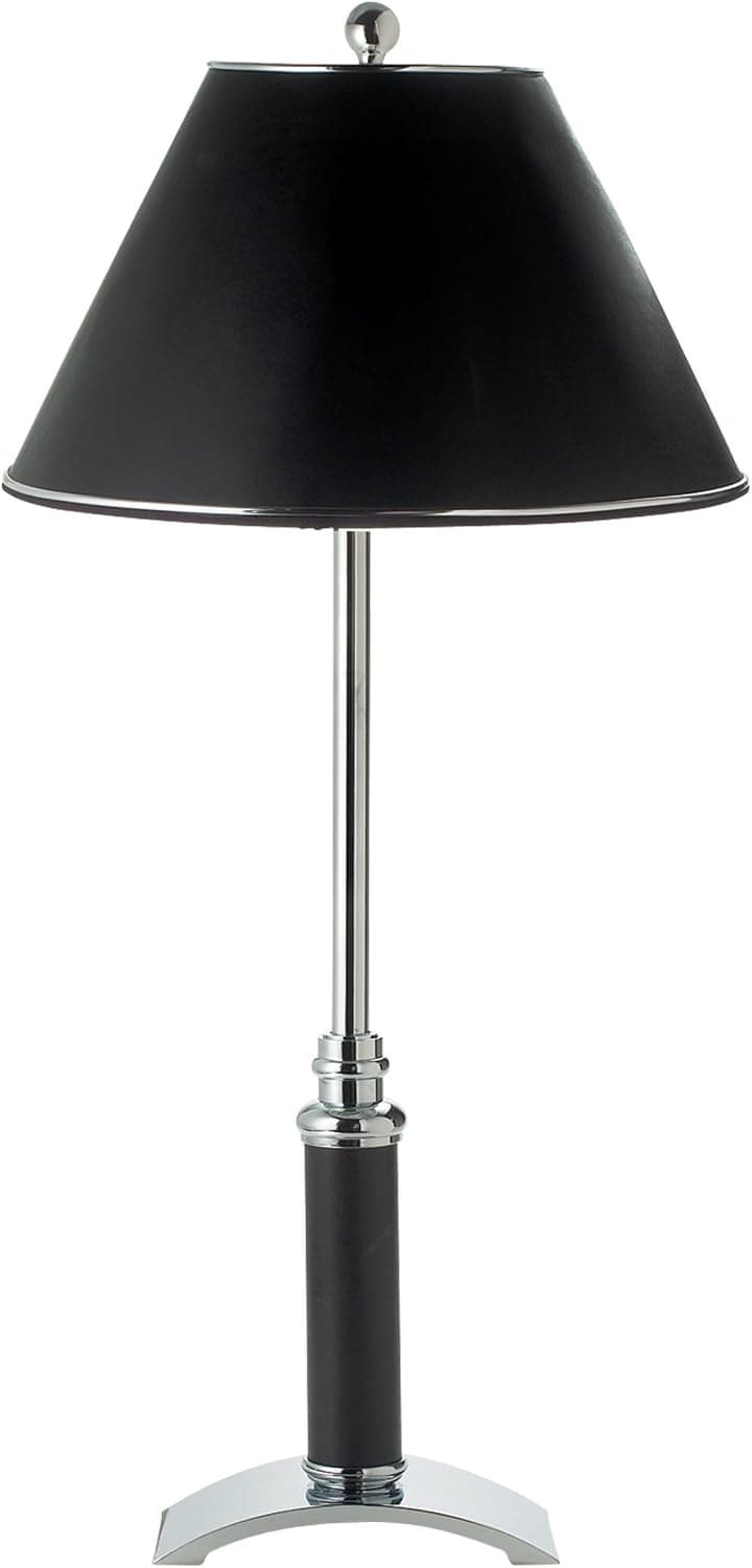 Eurofase 12412-013 Aristocrat 1-Light Table Lamp, Chorme/Leather