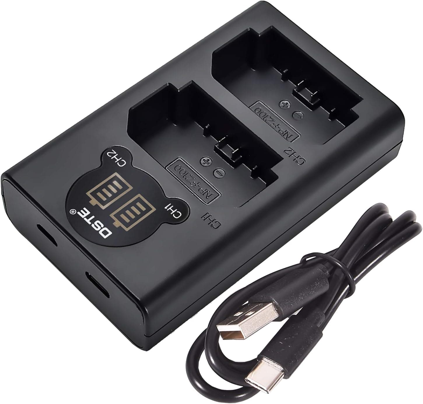 DSTE Replacement for NP-FZ100 Dual LCD Battery Charger Compatible Sony a6600 Alpha 9 A9 ILCE-9 A9S Alpha 9R A9R Alpha 9S A7III ILCE-7M3K A7RIII A7R3 ILCE-7RM3 Camera with Type-C and Micro-USB Port