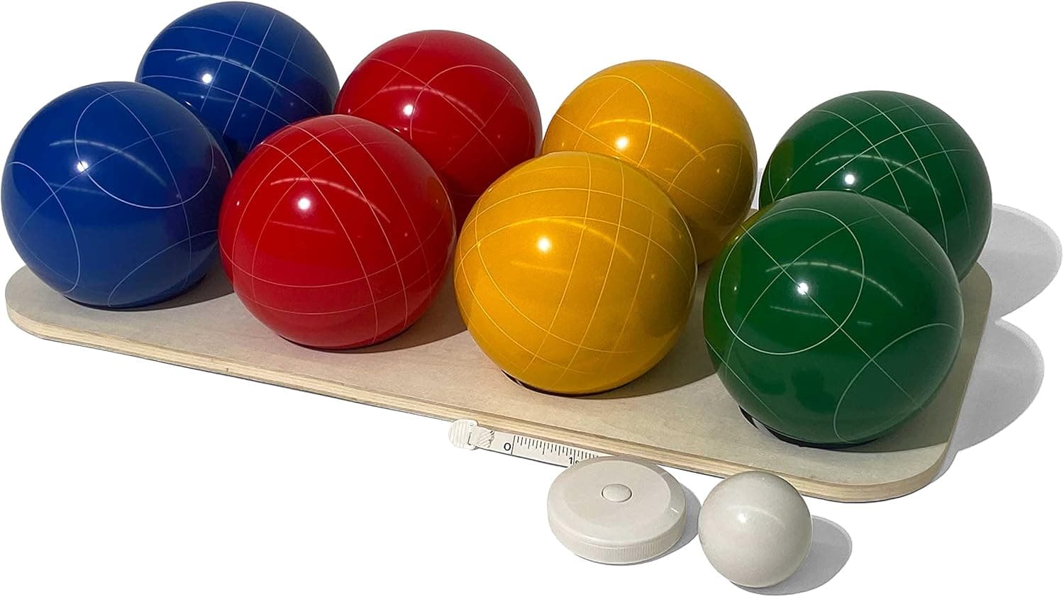 Yard Games Premium Outdoor 100mm Resin Bocce Ball Game Set with 4 Player Colors, Easy Backyard, Beach, or Park Summer Game for All Ages & Skill Levels