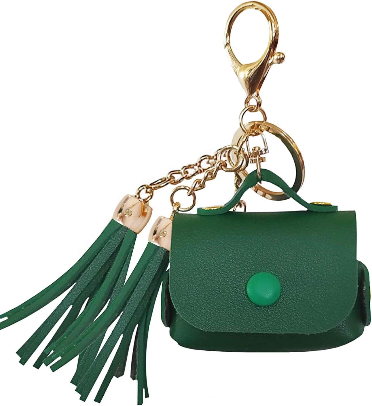 MODOS LOGICOS Charging Case Cover for Apple Air Pods Pro, PU Leather Case with a Couple of Drooping Tassels for Apple AirPods Pro 1st (2019) / AirPods Pro 2nd (2022) Charging Case - Green