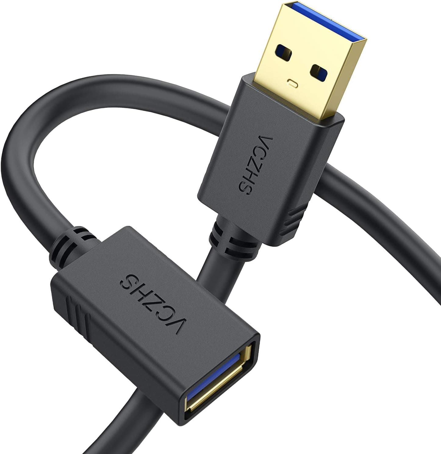 Short USB Extension Cable 2 ft, VCZHS USB 3.0 Extension Cable USB3.0 Cable A Male to A Female for Rentendo Switch, USB Flash Drive, Card Reader, Hard Drive, Keyboard,Playstation, Xbox, Printer
