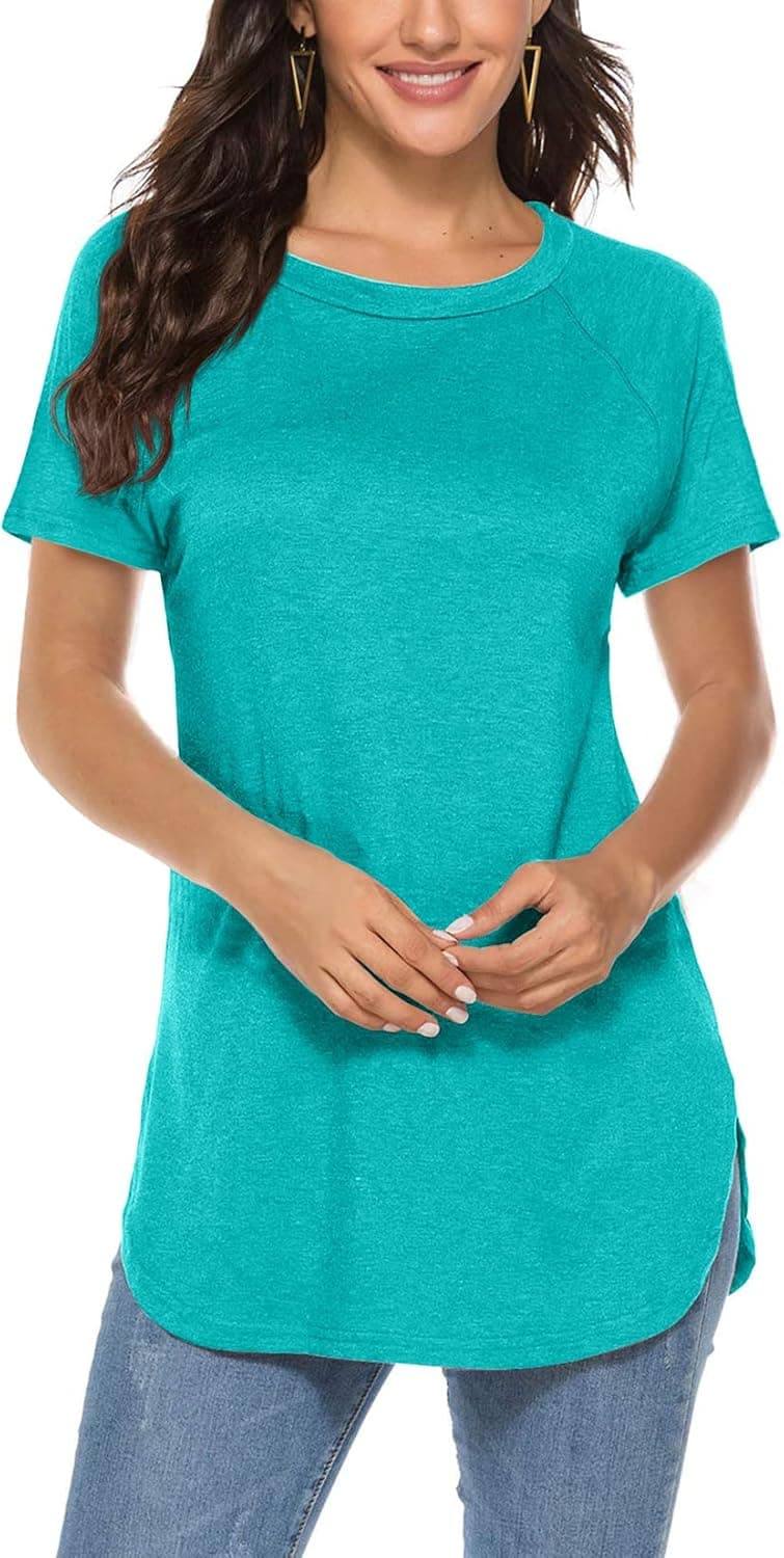Newchoice Women's Casual Batwing Long Sleeve T Shirt Round Neck Basic Loose Tunic Tops