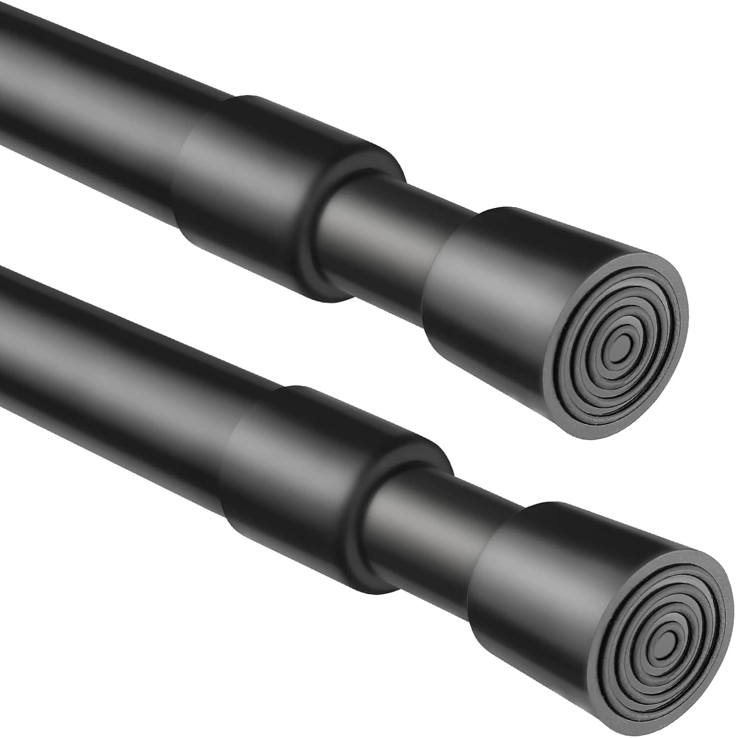 SISELBA 2 Pack Tension Rods Spring Tension Curtain Rod - 26-39 inch Adjustable Black Tension Rod, Small Tension Rods Spring Loaded Curtain Tension Rods for Window, Bathroom, Cupboard, Kitchen, Home
