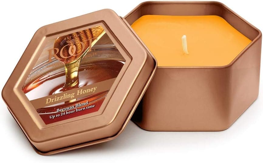 Root Candles Honeycomb Traveler Scented Beeswax Blend Candle, Drizzling Honey