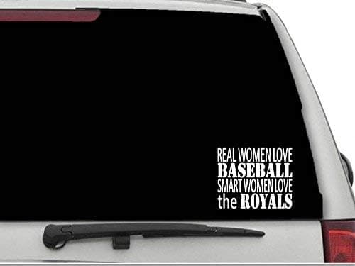 DECALS USA Real Women Love Baseball, Smart Women Love Royals Decal Sticker for Car and Truck Windows and Laptops