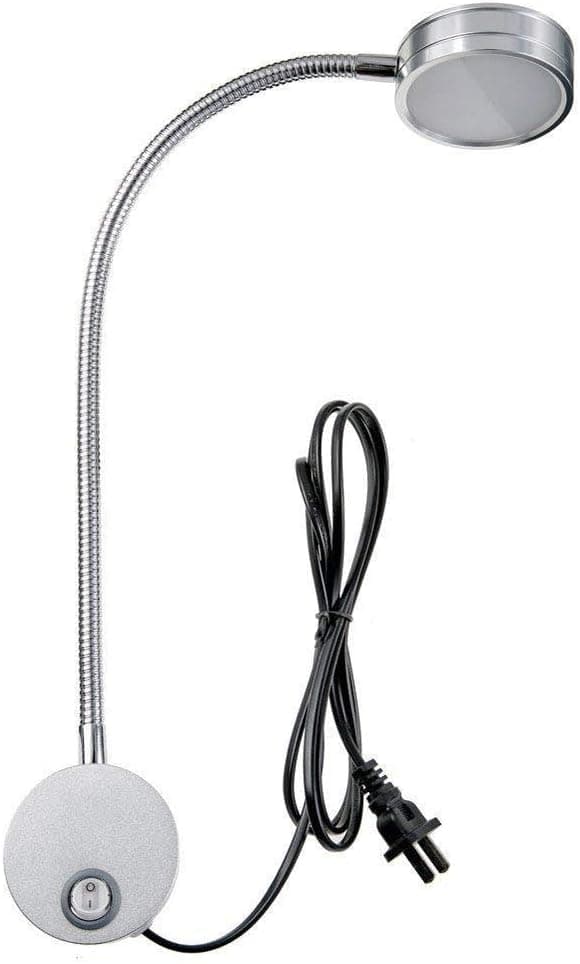 Wall Mounted Reading Light Lamp Flexible Gooseneck Task Light Headboard Reading Light for Bedside Reading Workbench Studio 5 Watts