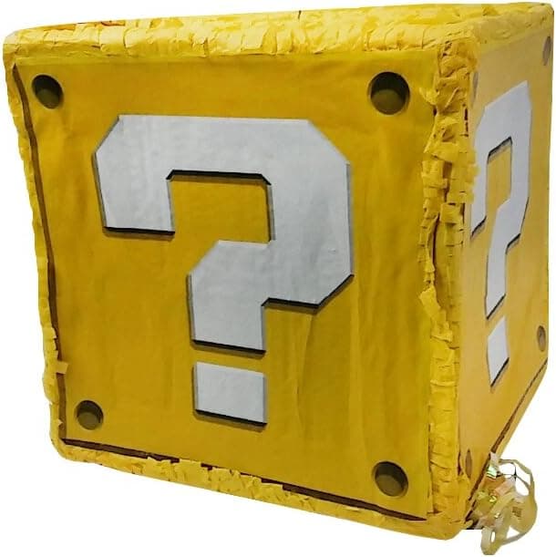 Question Block Pinata, Party Game, Photo Prop, Birthday Centerpiece and Room Decoration