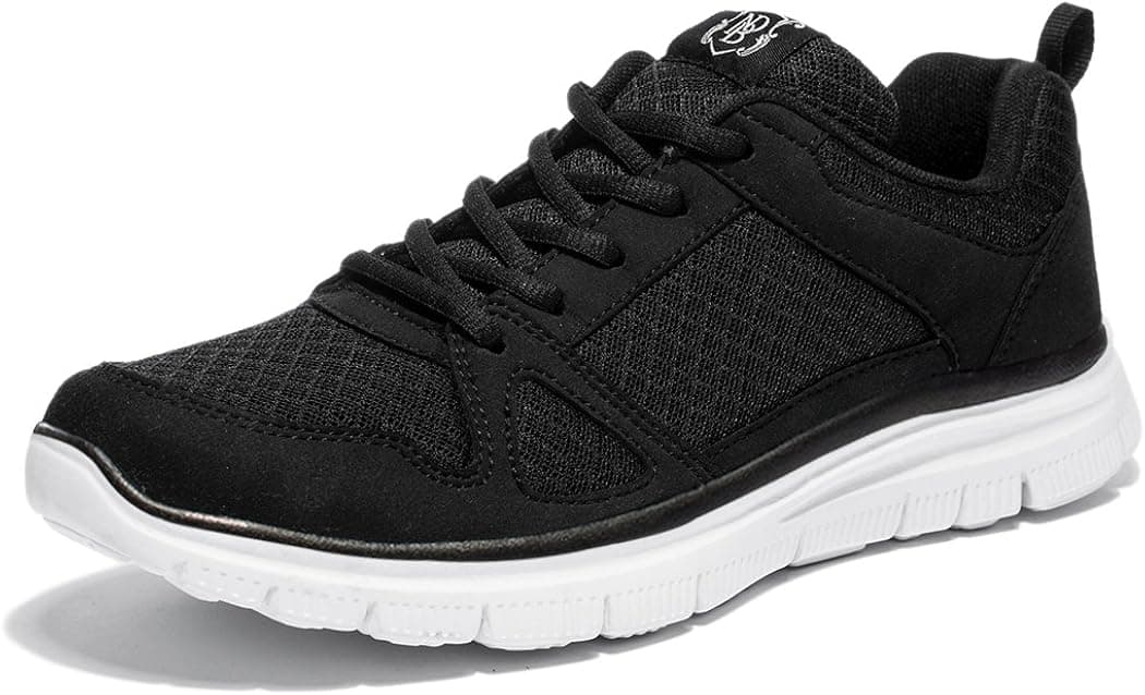 NewDenBer NDB Men's Lightweight Fashion Sneakers Comfortable Running Walking Shoes (6.5 D(M) US, Black)