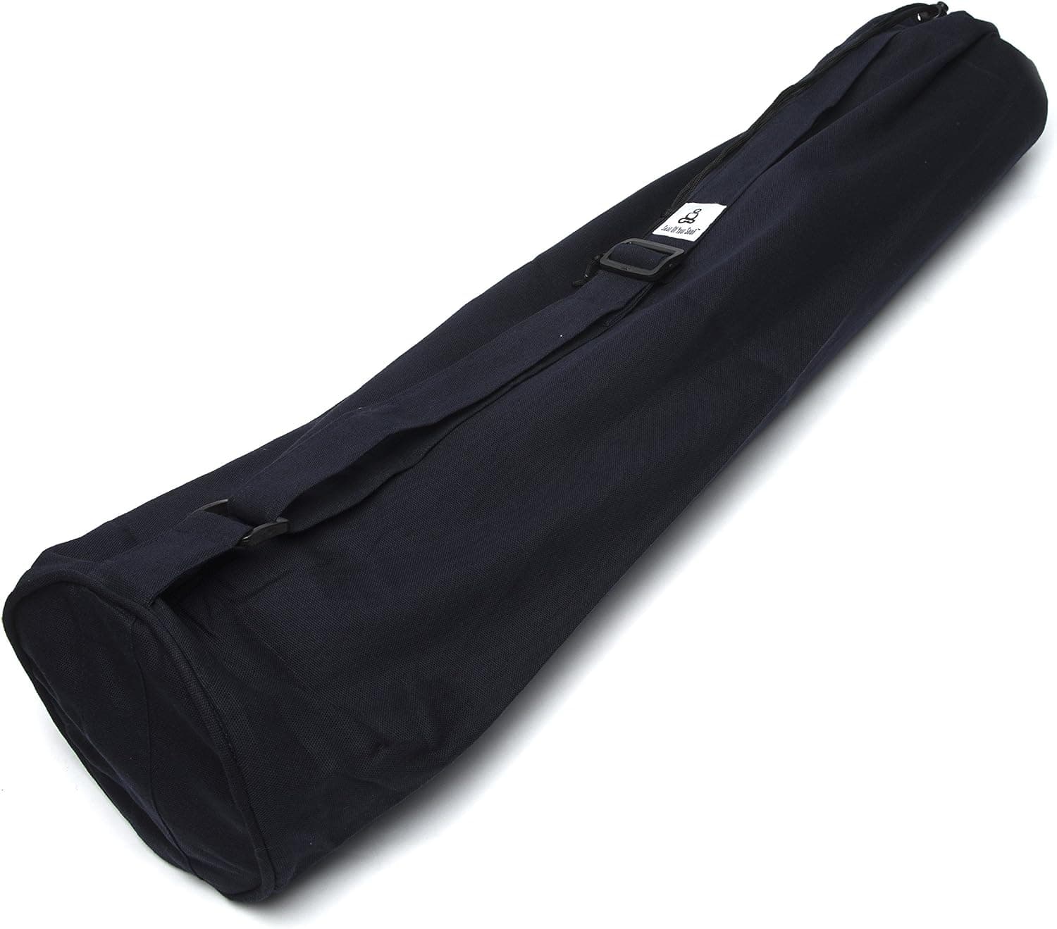 100% Organic Cotton Drawstring Yoga Mat Bag | All Natural & Eco Friendly For Yoga, Pilates & Fitness Mats | Convenient Shoulder Strap & Zippered Inner Pocket for Keys, Phone | Fits 24" Wide Mats