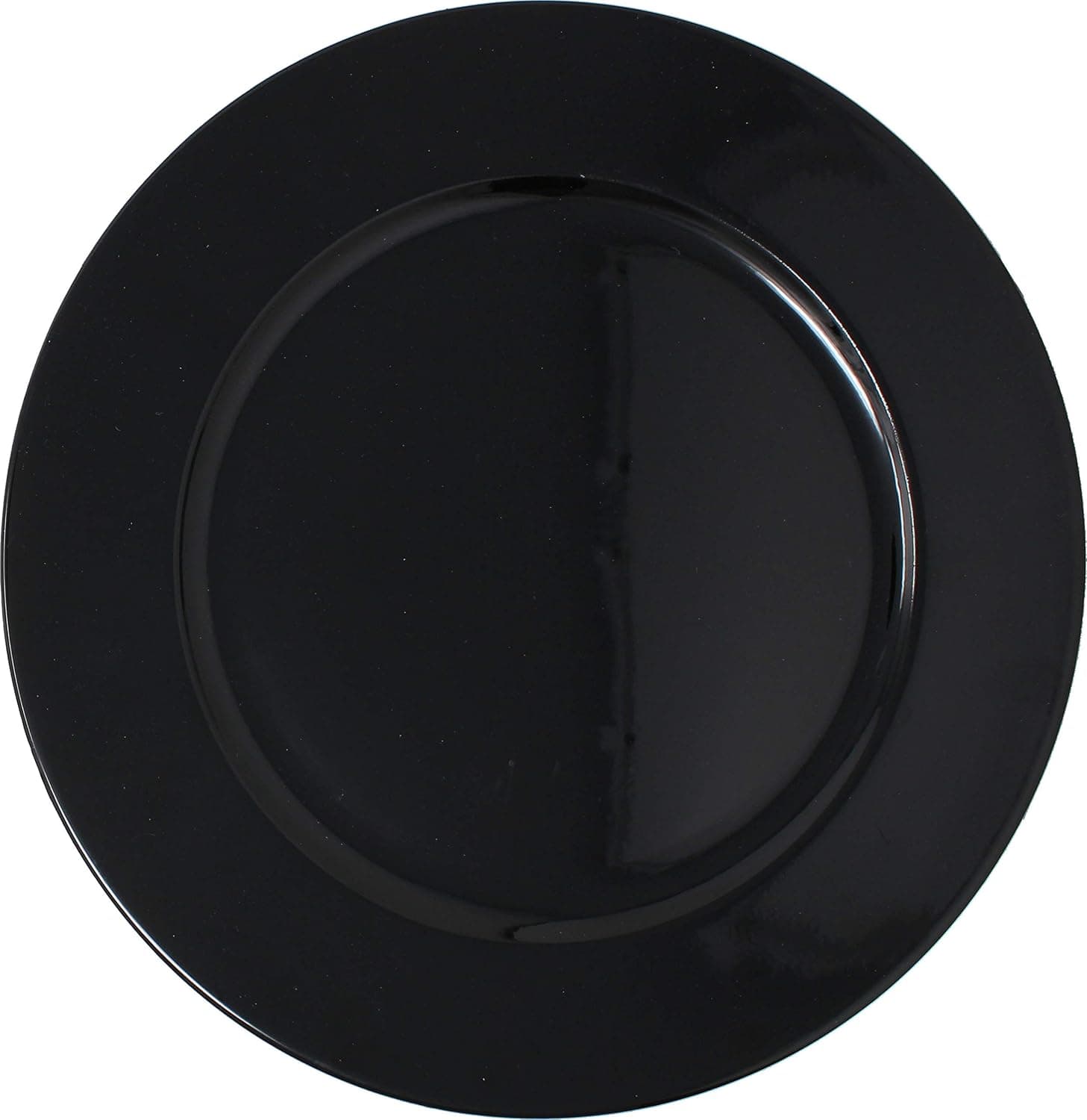 Ms Lovely Metallic Foil Charger Plates - Set of 6 - Made of Thick Plastic - Black