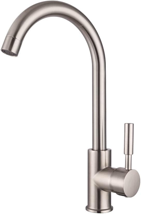 Bar Sink Faucet - Lordear Bar Sink Faucet 360 Degree Single Handle Kitchen Sink Faucet Stainless Steel Brushed Nickel Small RV Faucet, Hot and Cold Single Lever Kitchen Faucets
